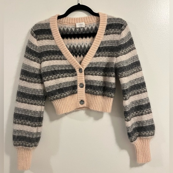 Aritzia Wilfred Cadence Fair Isle Wool Mohair Cardigan Size XS - Picture 4 of 12